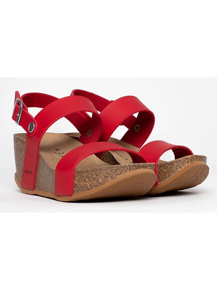 BACKSUN Keilsandaletten in Rot - 37