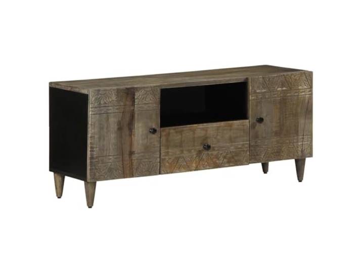 Helloshop26 Praktisches TV-Möbel mit großem Stauraum, 105 x 33,5 x 46 cm, Mangobaum, Hellgrau, 02_0057747