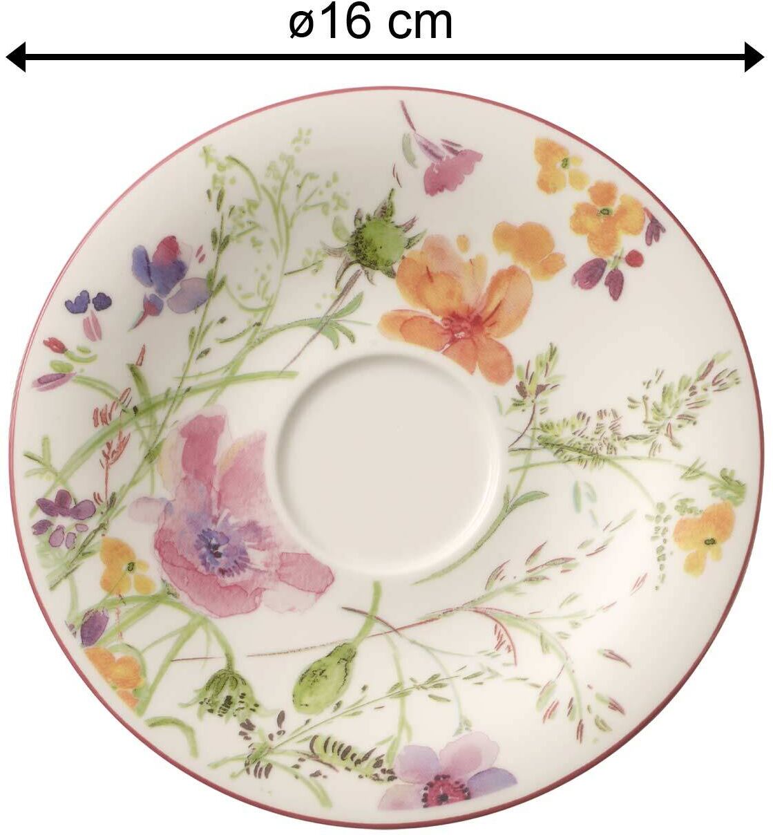 Untertasse VILLEROY & BOCH "Kaffee Untertasse Mariefleur Basic ø 16 cm bunt", bunt, Speiseteller, Untertasse
