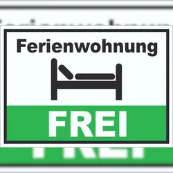 HB-Druck Ferienwohnung FREI Aufkleber A8 (52x74mm)