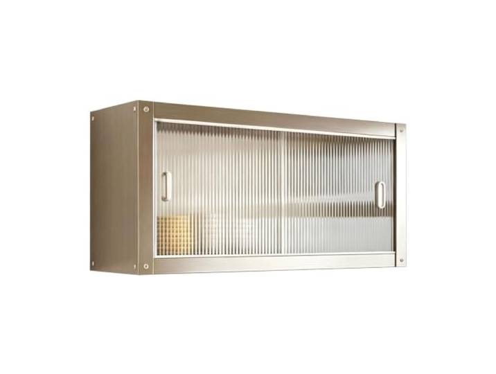 WNGJZZYC Edelstahl‑Küchenhängeschränke Mit Acryl‑Schiebetüren Wandablage Mit Großer Kapazität Und Gewürzregalen, Wandeinheit Für Küche / Badezimmer / Balkon(70x35x40cm/28x14x16in)