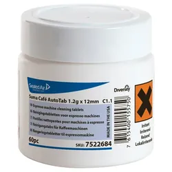 Suma Cafe AutoTab C1.1 W451, 60 Tabs, 1 Dose, 1,2 g x 12 mm Speziell für die Reinigung von Espressomaschinen, 1 Dose