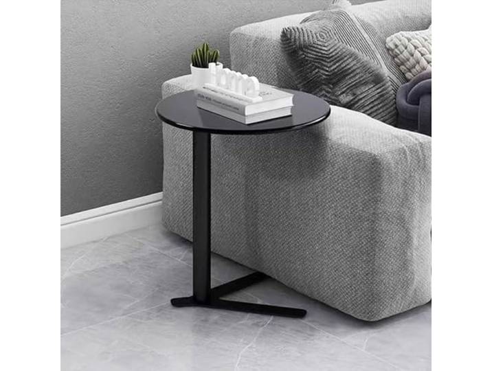 Runder Beistelltisch, Metall-Beistelltisch, Nachttisch/kleine Tische für Wohnzimmer und Schlafzimmer – Akzenttische, Sofa-Beistelltisch, Snack-Tische für kleine Räume, Schwarz ( Size : 50x50x60cm )