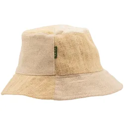 Patched Hemp & Cotton Boho Festival Hat - Natural