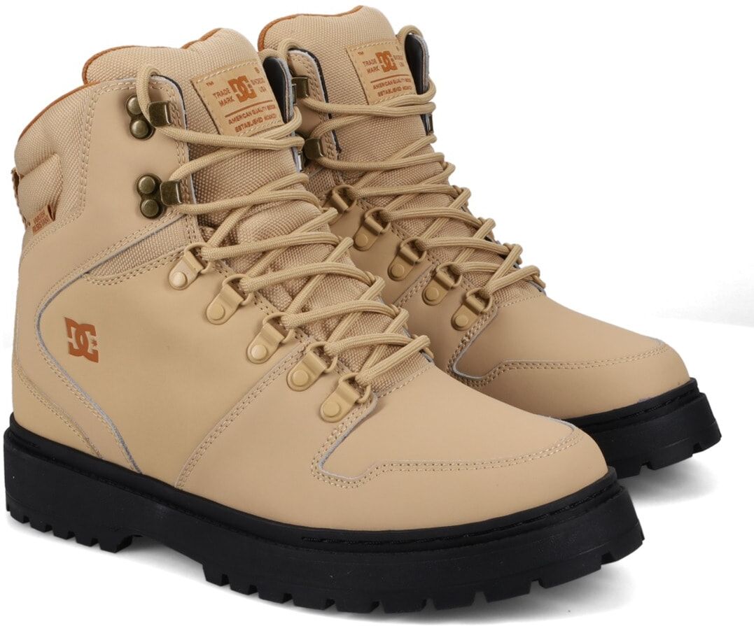 Stiefel DC SHOES "Peary Tr", Herren, Gr. 9,5(42,5), schwarz (tan, schwarz), Obermaterial: Leder (Kuh) / Futter: Textil / Außensohle: Gummi., Schuhe Stiefel