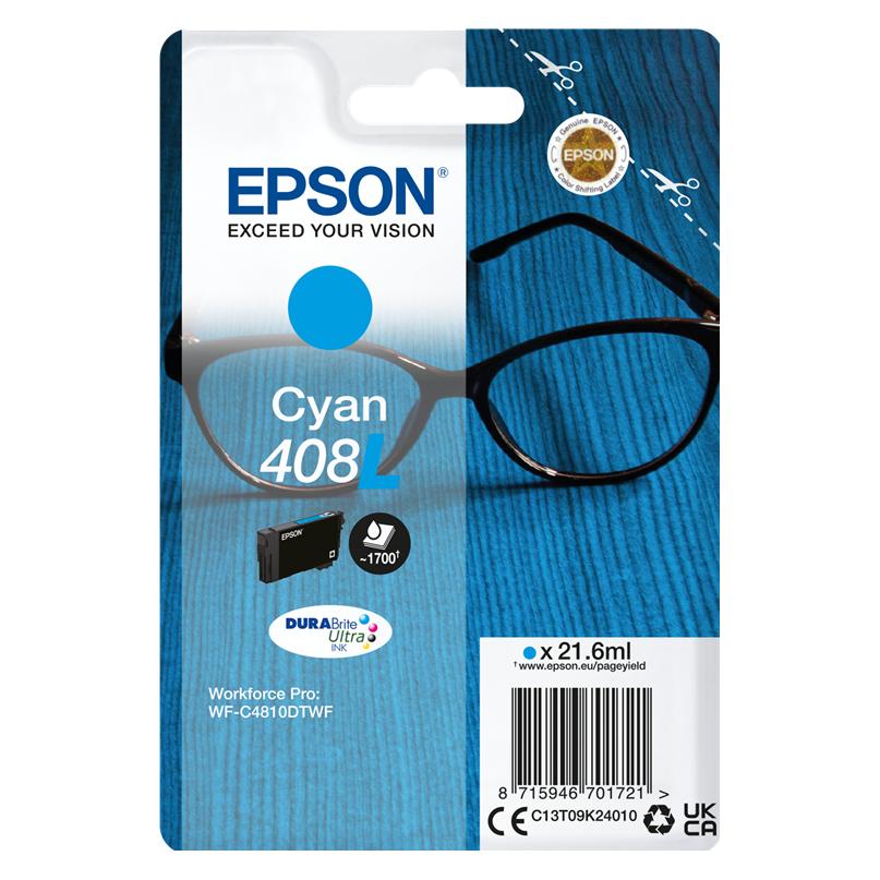 Epson Ink/Singlepack 408L DURABrite Ultra (C) (C13T09K24010)