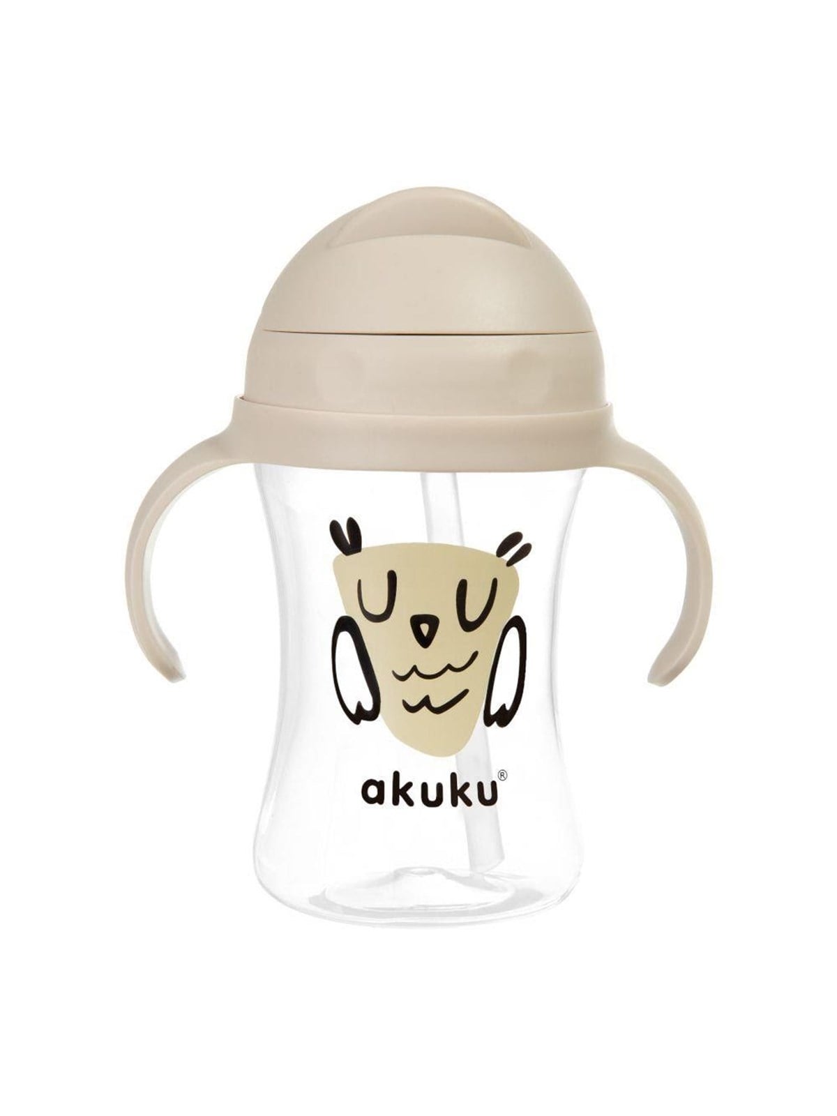 Akuku Cup with flip-top straw 300 ml / OWL