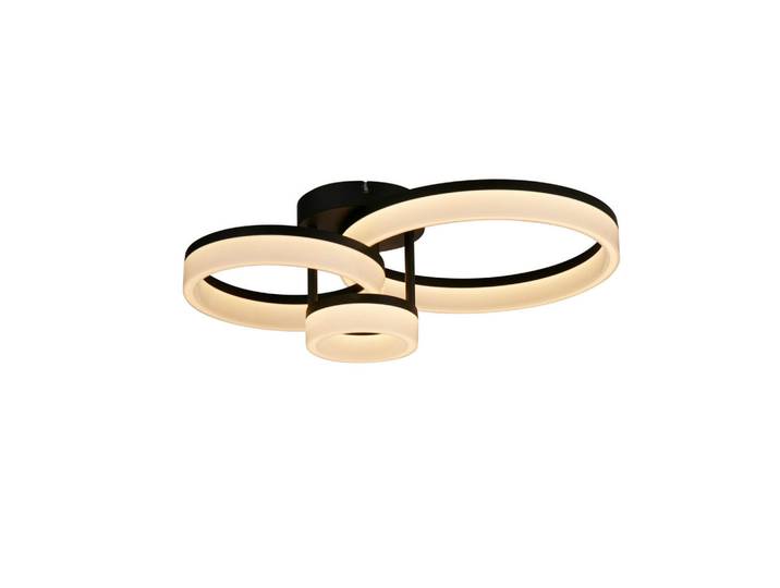 Deckenleuchte Triple, Schwarz, Weiß, Metall, Kunststoff, 17.5 cm, Europäischer Sicherheitsstandard, Lampen & Leuchten, Innenbeleuchtung, Deckenleuchten, Deckenleuchten