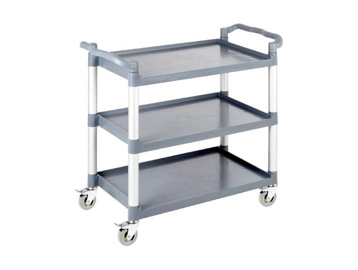 Servierwagen APS Ready 108 x 50 x 96 cm , grau (blau, silber), B:50cm H:96cm T:108cm, Aluminium, Polypropylen, Rollwagen, Servierwagen