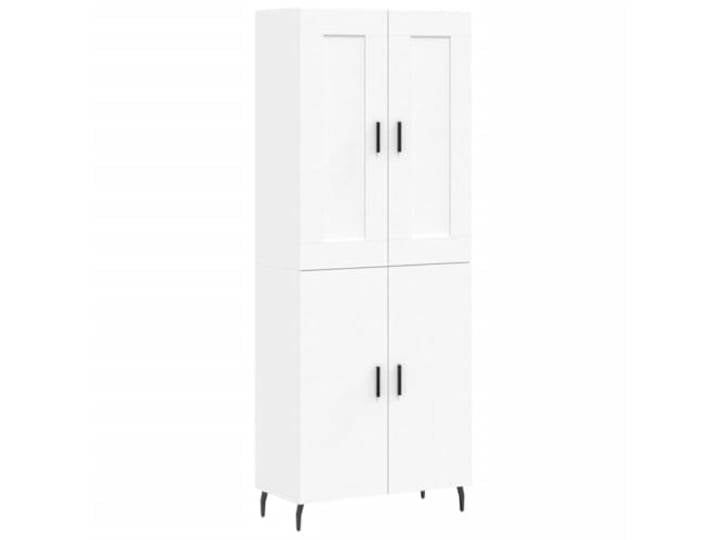 GHVBNMF Highboard Weiß 69,5x34x180 cm Holzwerkstoff Schrank Elegantes Highboard in Weiß für Wohnzimmer und Esszimmer mit viel Stauraum, stabilen Eisenbeinen und praktischen Türen.