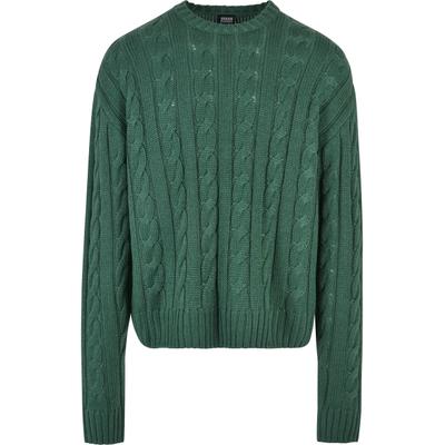 Sweater URBAN CLASSICS "Urban Classics Herren Boxy Sweater", Herren, Gr. S, grün, 100% Polyacryl, unifarben, Rundhals, Sweatshirts Sweater