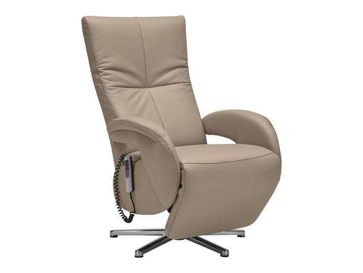 Relaxsessel Leder Edelstahlfarben