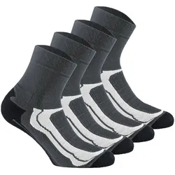 Rohner Basic Unisex Quarter-Socken, 4er Pack - Quarter Sport, Baumwoll-Mix Grau / 35-38