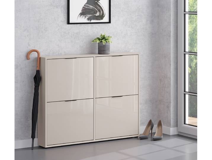 Schuhkipper Torony - 118 cm 118 x 93 x 18cm Beige/Kaschmir