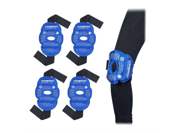 Knie Kühlpads 4er-Set Weiss-Blau-Schwarz