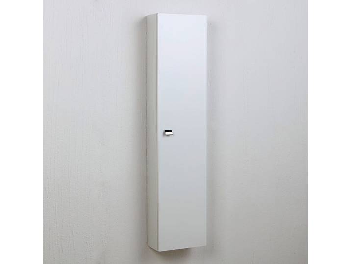 Kiamami Valentina – Colonne De Salle De Bain Laquée Blanche Brillante – 5 Étagères Intérieures – Meuble Suspendu Moderne – Dimensions L 31 Cm H 136 Cm Prof. 16 Cm
