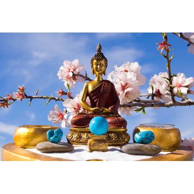 Fototapete PAPERMOON "Buddah Figur", bunt, B:3m L:2,23m, Vlies, Tapeten