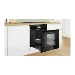 HEB517BB3 Einbau Herd kochfeldgebunden 60cm Schwarz AutoPilot10 Backwagen LCD-Display Versenkknebel