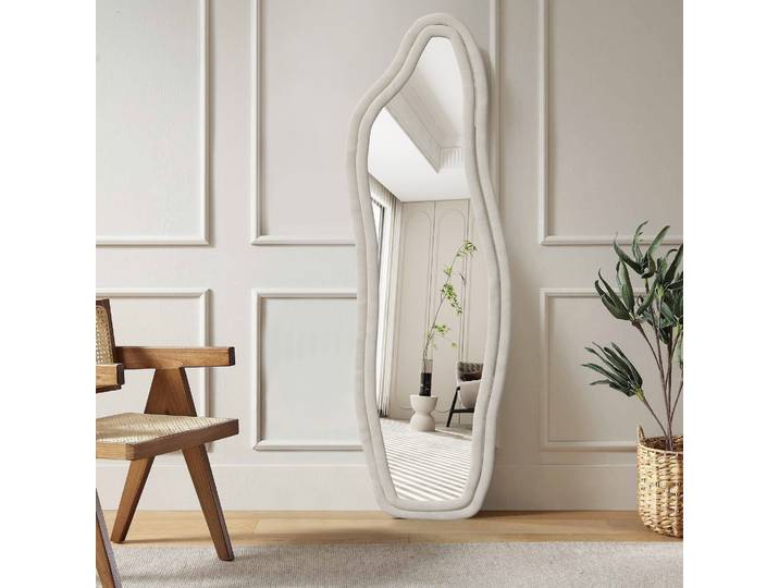 Miroirs sur pied Rosahqnda, miroirs pleine longueur de forme irrégulière, miroirs Dolphin, miroirs haute définition, miroirs de dressing, décoration de chambre