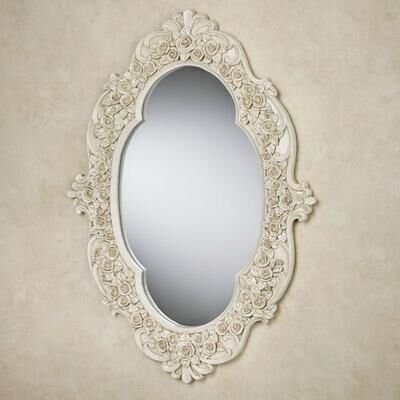 Touch of Class Victoria Rose Oval Wall Mirror Antique Ivory , Antique Ivory