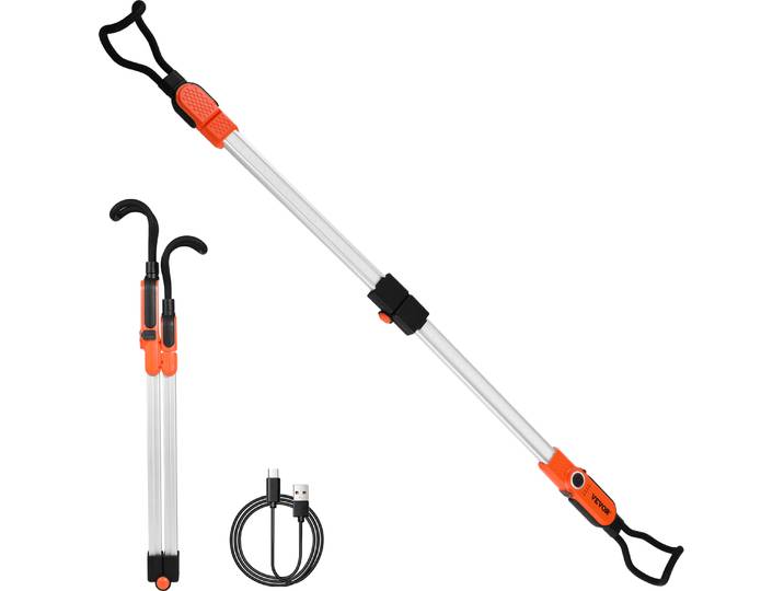 VEVOR Lampe d'atelier\, 2300 lm\, lampe de travail\, 6000 mAh\, lumière LED rechargeable\, réparation automobile\, inspection\, garage\, atelier\, éclairage de secours