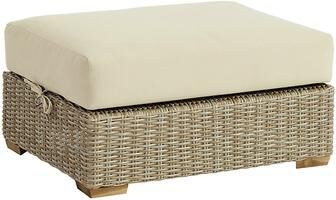 Replacement Ottoman - 23x30 - Box Edge, Canvas White Sunbrella - Ballard Designs