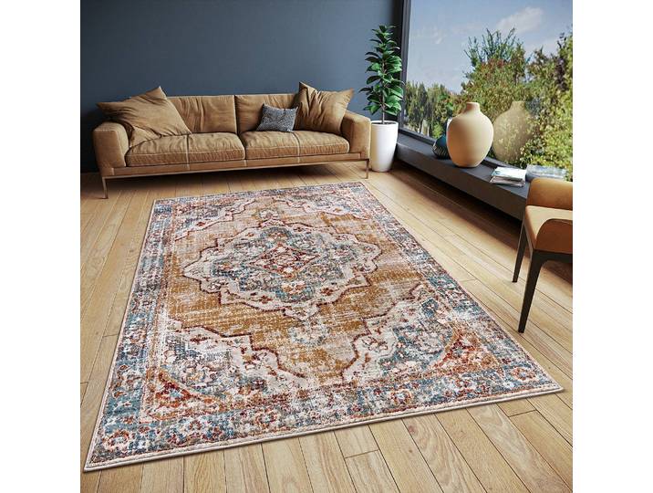 Tapis oriental Strozzi Multicolore/Multicolore 140 x 200cm Face avant : polypropylène Revers : jute / Polypropylène