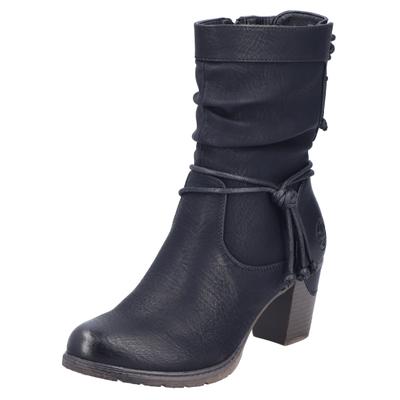 Cowboy Stiefelette RIEKER, Damen, Gr. 42, wärmend, schwarz, Nubuklederimitat, unifarben, Schuhe, Westernstiefelette, Stiefelette mit Slouchy-Schaft