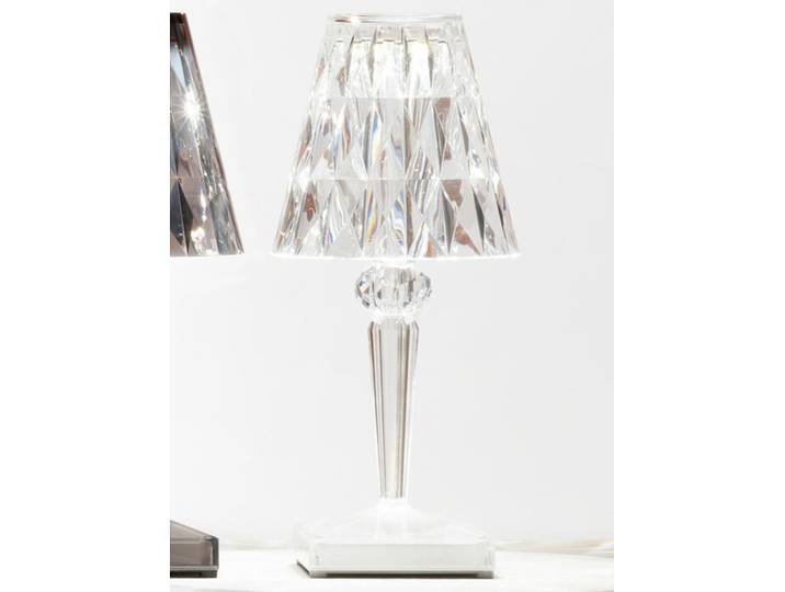Kartell LED-Tischleuchte Battery transparent, Designer Ferruccio Laviani, 13x22x13 cm