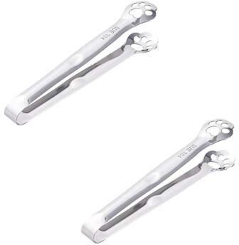 Uplift Picks Cat Paw Stainless Steel Ice Tongs Non Slip Kitchen Food Clip 2 Pcs