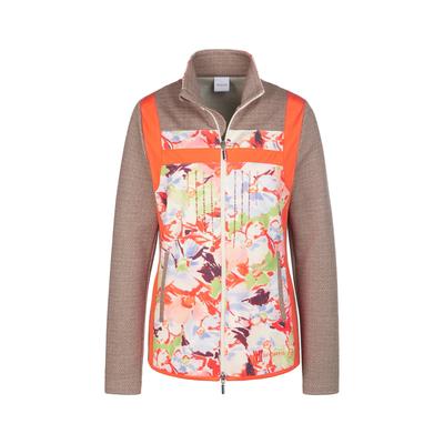Outdoorjacke MADELEINE "Jacke Fitness-Jacke", Damen, Gr. 34, braun (muskatbraun, multicolor), Obermaterial: 47% Polyester PES. 44% Viskose CV. 9% Elasthan EL., Modern, Jacken Outdoorjacke
