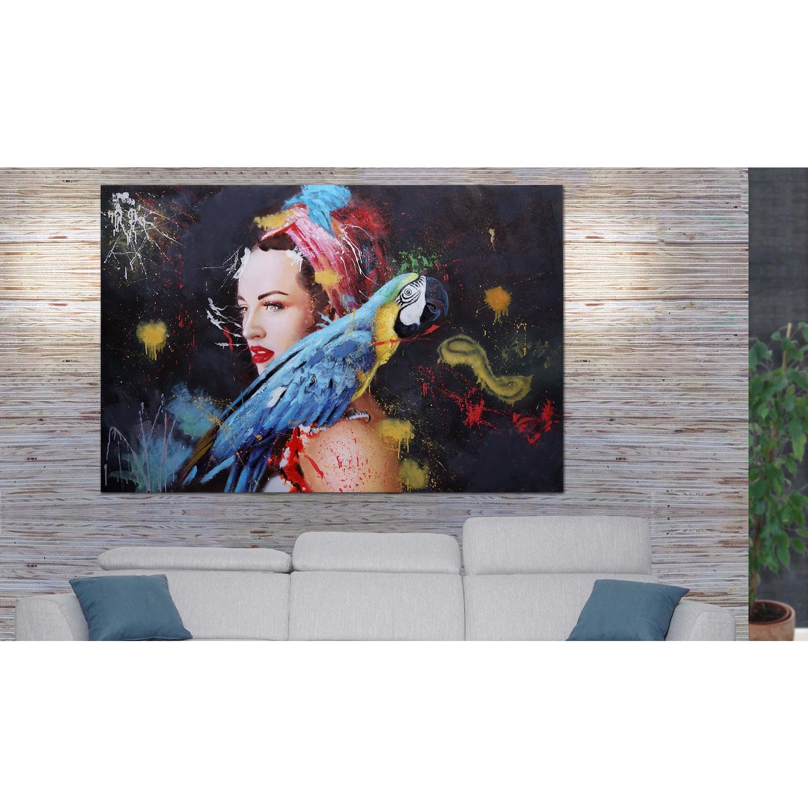 Ölgemälde Frau MCW-H25, Leinwandbild Wandgemälde Gemälde, handgemaltes XL Wandbild ~ 180x120cm