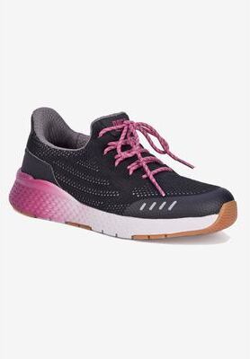 Extra Wide Width Women's Bandit Walking Shoe by Drew in Black Mesh Combo (Size 6 WW)