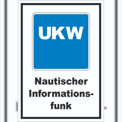 HB-Druck Nautischer Informationsfunk (mit Kanal) Aufkleber A1 (594x841mm)