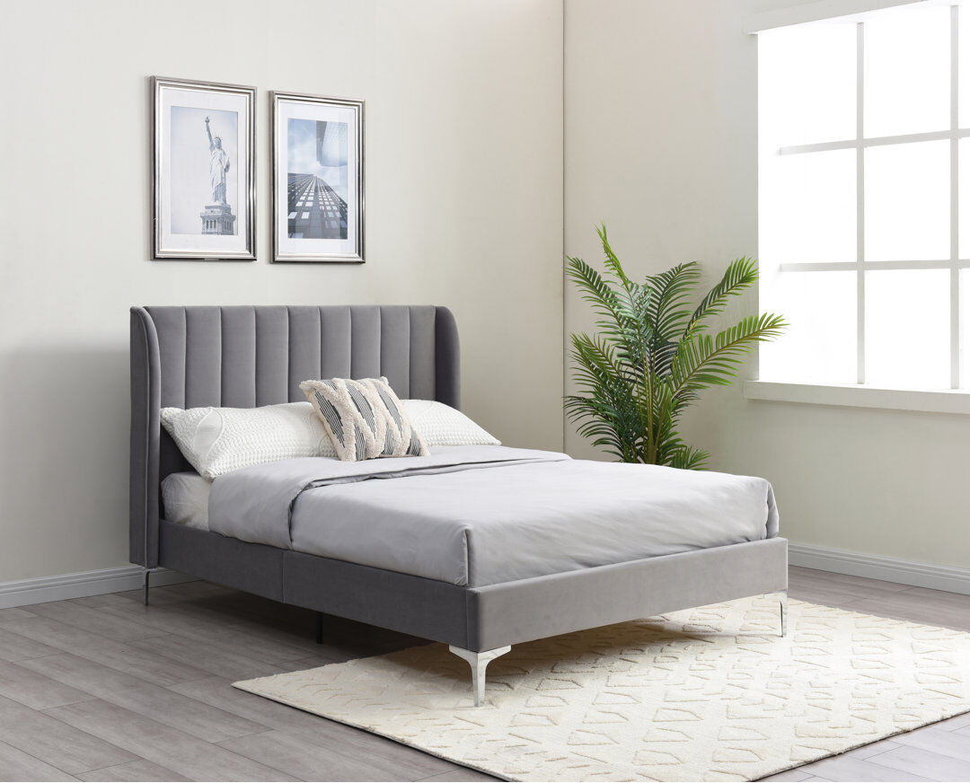 Metro Iva Upholstered Bed Grey Double (4'6)