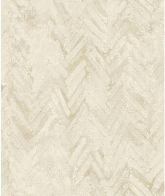 A-Street Prints Amesemi Cream Distressed Herringbone Wallpaper