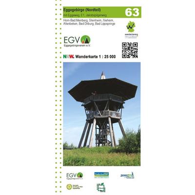Eggegebirge (Nordteil) mit Eggeweg, E1, Jakobspilgerweg Blatt 63, topographische Wanderkarte NRW, Sonstige von Geobasisdaten: Land NRW, GeoMap,