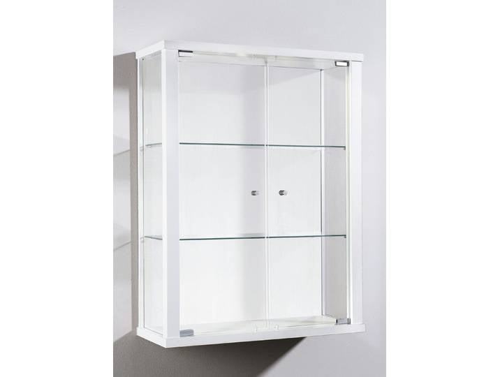 Hängevitrine mit ESG-Sicherheitsglas, Weiss, ohne LED-Beleuchtung