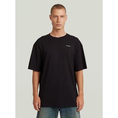 T-Shirt G-STAR "Rib Insert Relaxed T-Shirt", Herren, Gr. M, schwarz (dk schwarz), Obermaterial: 100% Baumwolle, Shirts T-Shirt