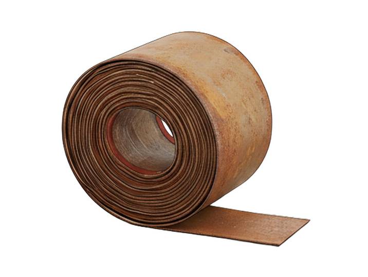 Relaxdays Rasenkante Braun Stahl Rostschicht 5 m, Metall, 0.03x15x500 cm, Gartenzubehör, Hochbeet