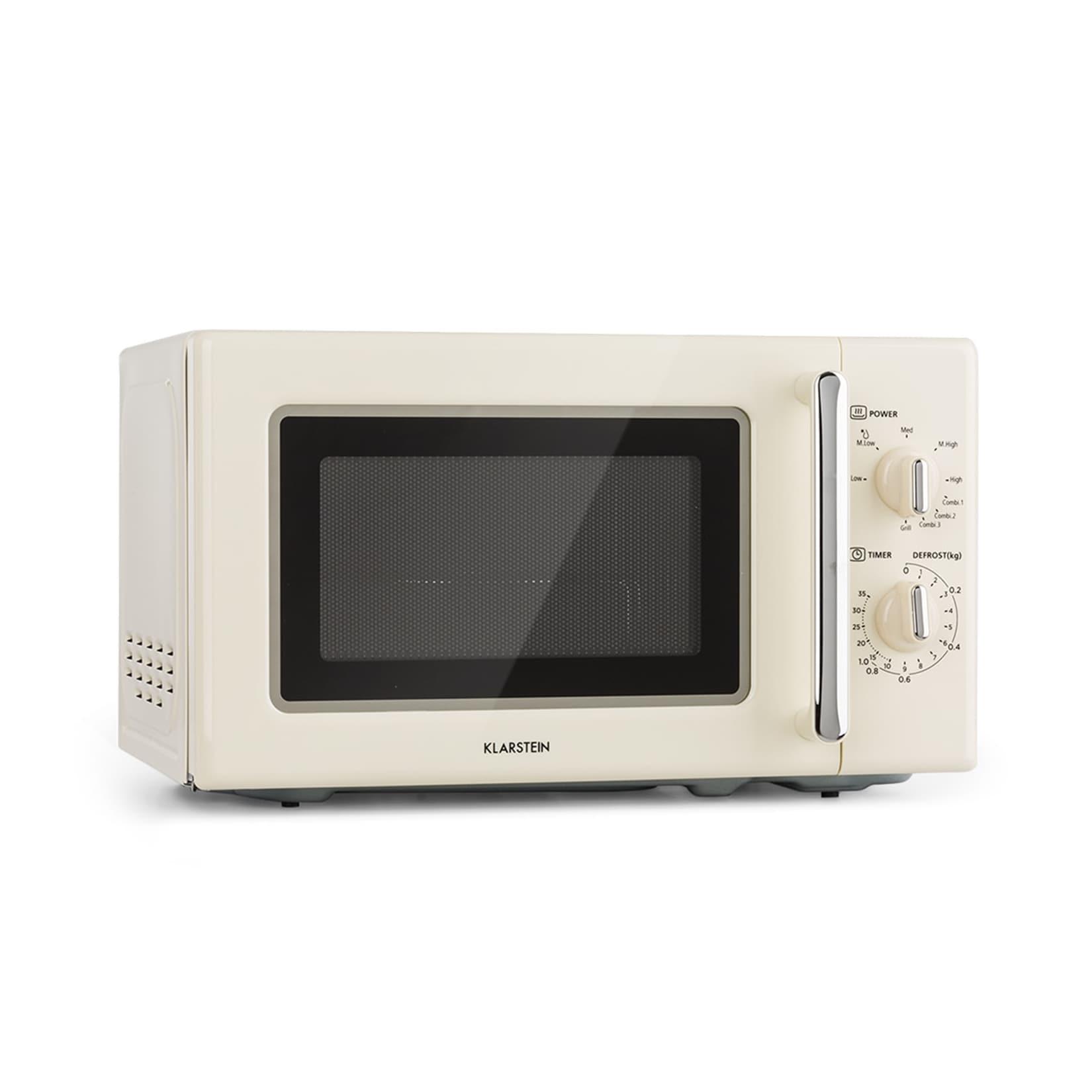 Caroline Mikrowellen-Grill 20 Ltr 700 W / 1000 W Ø 25,5cm Retro Creme