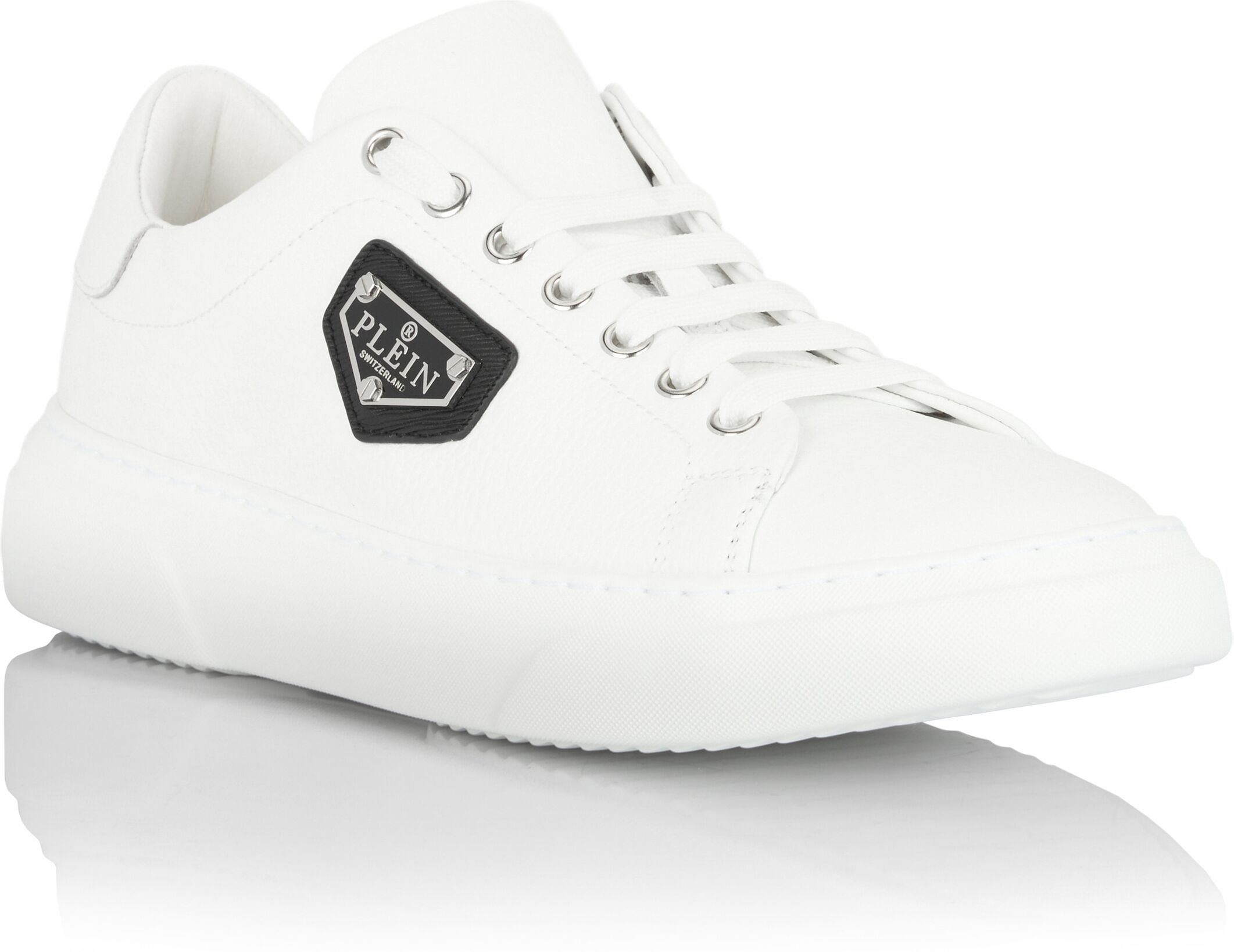 Sneaker PHILIPP PLEIN "Iconic Plein", Herren, Gr. 40, Normalschaft, weiß (01, weiß), Schuhe Sneaker
