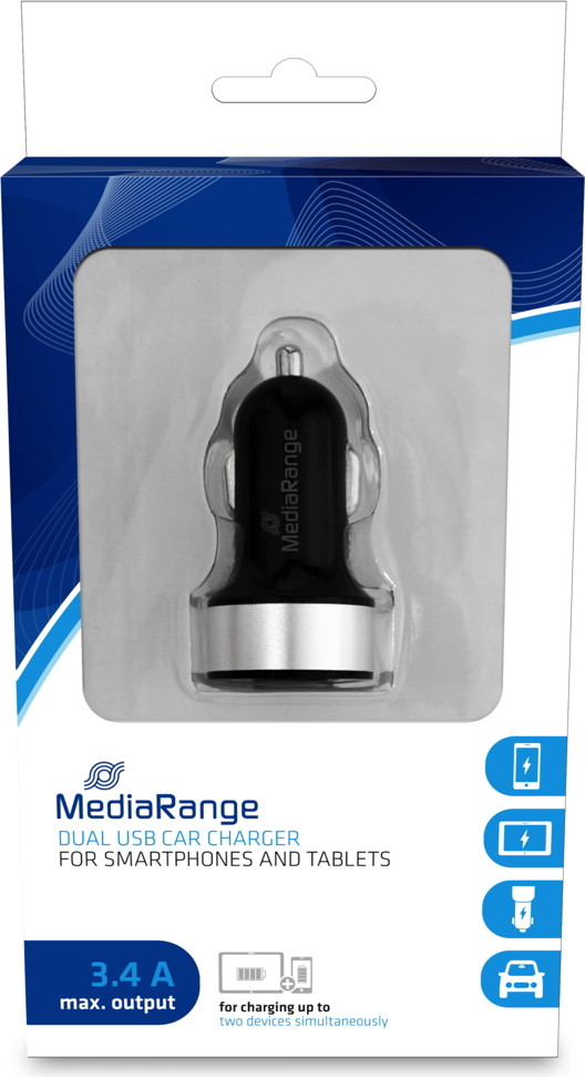 MediaRange MRMA103-02 Auto-oplader met 2x USB