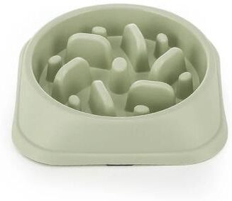 Uplift Essentials Anti Gulping Slow Feeder Interactive Puzzle Bowl For Healthy Digestion green