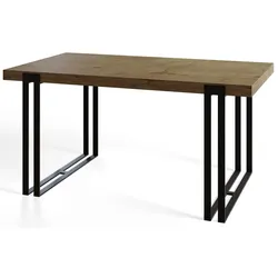 ESSZIMMERTISCH ROSA 200X90X77 cm, Farbe: LEFKAS, mit Metallbeinen in Farbe Schwarz