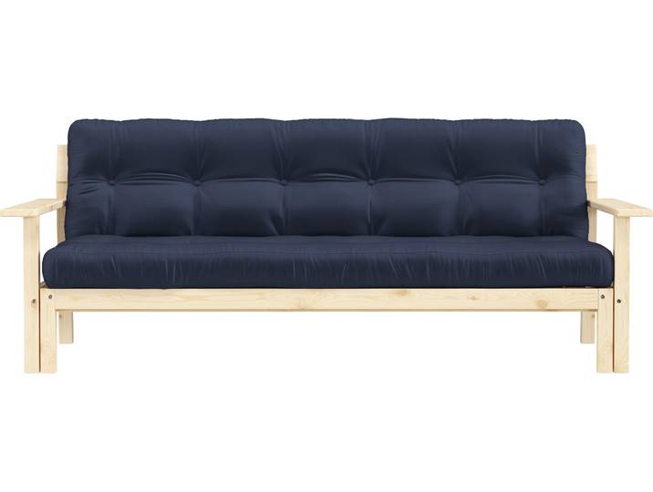 Schlafsofa KARUP DESIGN Unwind , blau (navy), B:190cm H:14cm T:92cm, Sofas, Schlafsofa, Mit Holzstruktur, inkl. Futonmatratze, Liegefläche 130x190 cm