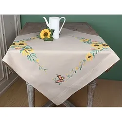 Stickmitteldecke "Sonnenblumen"