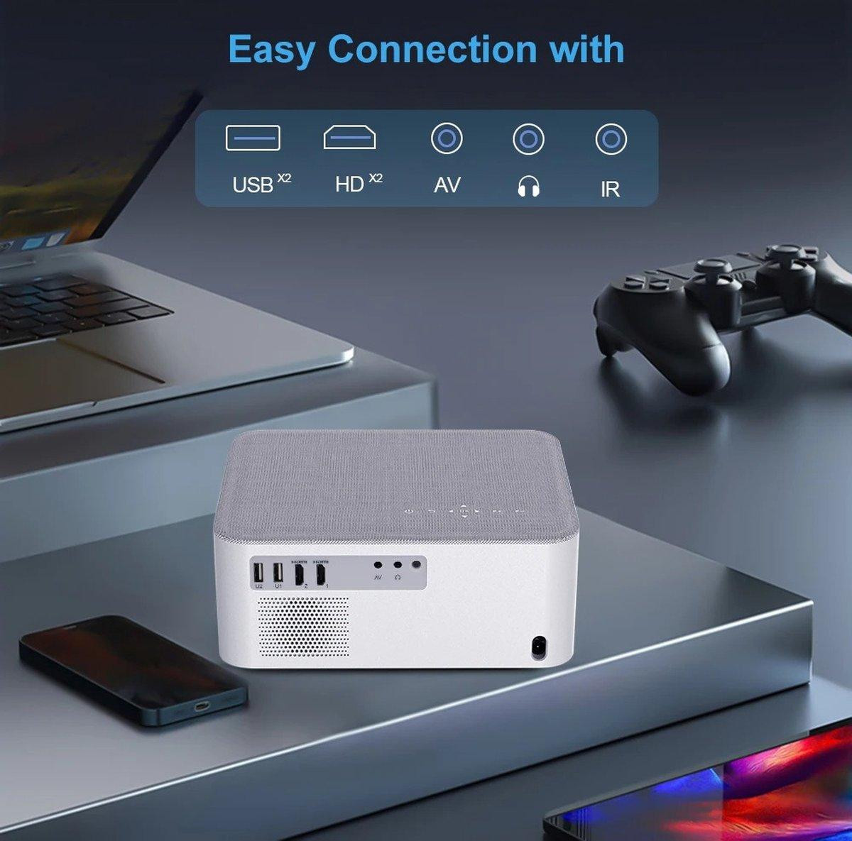 Selius Mini Beamer Projector - Draagbaar - 1080p Full HD & 4K - WiFi