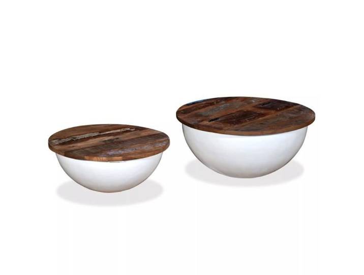 Table basse Décor - Mode 3212 - Rond - Bois massif - Blanc - Laqué