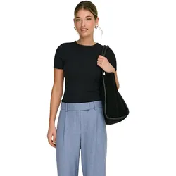 Only T-Shirt June als figurbetontes Basic in Schwarz-M